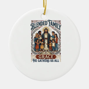 Jesus-Verschmelzungsfamilie-Stieffamilie-Shirt Chr Keramik Ornament