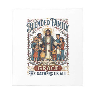 Jesus-Verschmelzungsfamilie-Stieffamilie-Shirt Chr Notizblock
