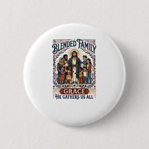 Jesus Verschmolzene Familie Stieffamilie-Shirt Chr Button