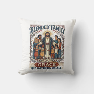 Jesus Verschmolzene Familie Stieffamilie-Shirt Chr Kissen