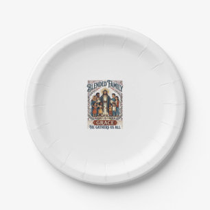 Jesus Verschmolzene Familie Stieffamilie-Shirt Chr Pappteller