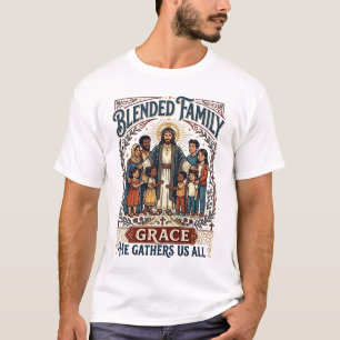 Jesus Verschmolzene Familie Stieffamilie-Shirt Chr T-Shirt