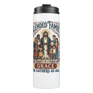 Jesus Verschmolzene Familie Stieffamilie-Shirt Chr Thermosbecher