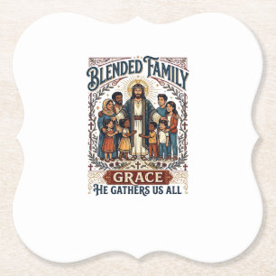 Jesus Verschmolzene Familie Stieffamilie-Shirt Chr Untersetzer