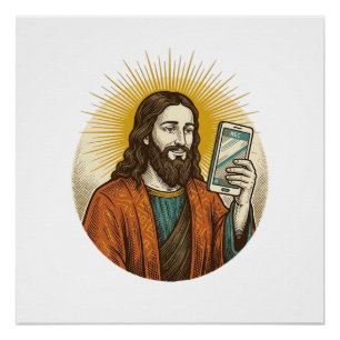 Jesus versehentlich Video anstatt Foto Kamera Fai Poster