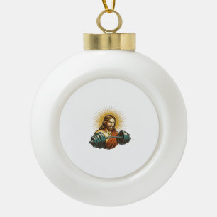 Jesus versehentlich zu viel Gewicht hinzufügen Fit Keramik Kugel-Ornament