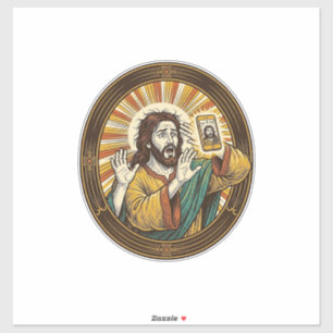 Jesus versehentliches Selfie mit Doppelkinn von de Aufkleber