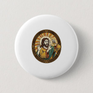 Jesus versehentliches Selfie mit Doppelkinn von de Button