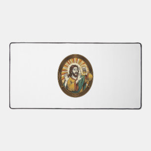 Jesus versehentliches Selfie mit Doppelkinn von de Schreibtischunterlage