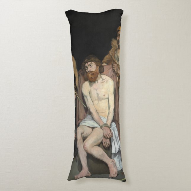 Jesus verspottete durch Soldaten Edouard Manet Seitenschläferkissen (Vorderseite Vertikal)