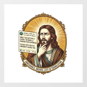 Jesus verwirrt Auto-Übersetzung Post fehlgeschlage Fensteraufkleber