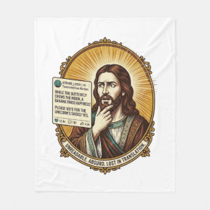 Jesus verwirrt Auto-Übersetzung Post fehlgeschlage Fleecedecke