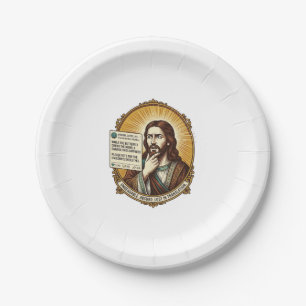 Jesus verwirrt Auto-Übersetzung Post fehlgeschlage Pappteller