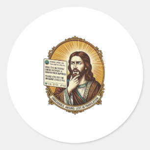 Jesus verwirrt Auto-Übersetzung Post fehlgeschlage Runder Aufkleber