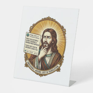 Jesus verwirrt Auto-Übersetzung Post fehlgeschlage Sockelschild