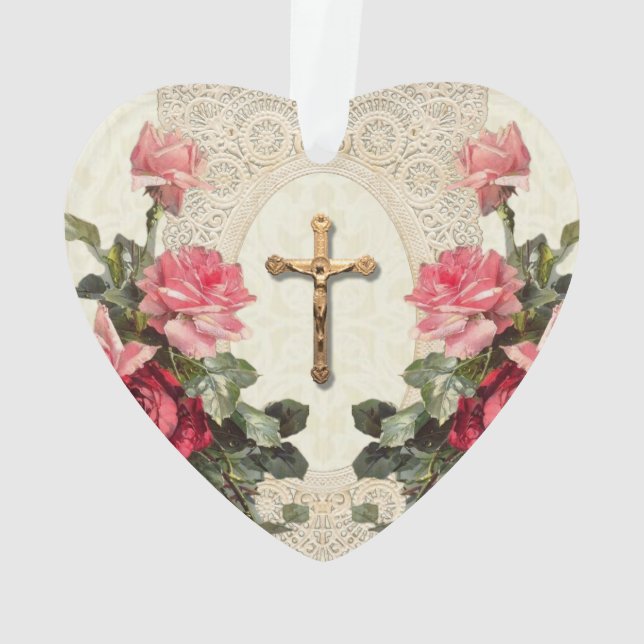 Jésus Vierge Marie Dentelle religieuse des Roses V (dos)