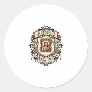 Jesus Vintage-Postage-Stempel Jesus Vintage-Postag Runder Aufkleber