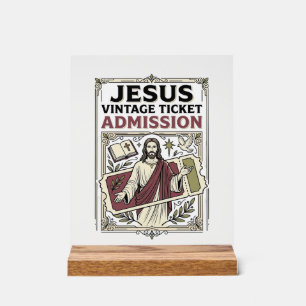 Jesus Vintage Ticket Eintritt Jesus Vintage Ticke Acrylschild