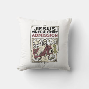 Jesus Vintage Ticket Eintritt Jesus Vintage Ticke Kissen