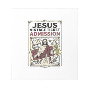Jesus Vintage Ticket Eintritt Jesus Vintage Ticke Notizblock