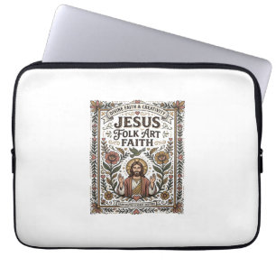 Jesus Volks Kunst Glaube Jesus Volks Kunst Christl Laptopschutzhülle