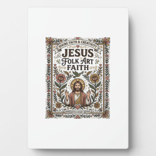 Jesus Volkskunst Glaube Jesus Volkskunst Christlic Fotoplatte