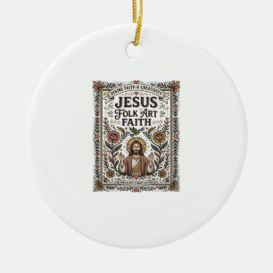 Jesus Volkskunst Glaube Jesus Volkskunst Christlic Keramik Ornament