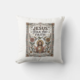 Jesus Volkskunst Glaube Jesus Volkskunst Christlic Kissen