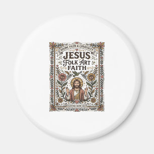 Jesus Volkskunst Glaube Jesus Volkskunst Christlic Magnet
