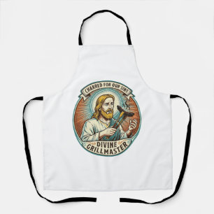 Jesus völlig schwarz verbrannter Hot Dog BBQ Humor Schürze