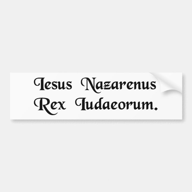 Jesus von Nazaret, König der Juden Autoaufkleber (Vorne)