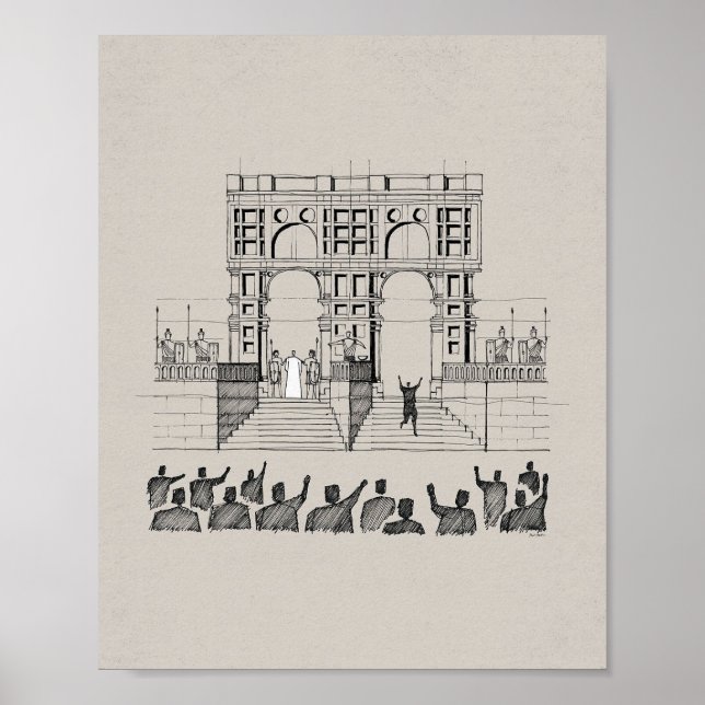 Jesus vor Pilate - König der jüdischen Bibelmauer Poster (Vorne)