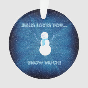 Jésus vous aime neigent beaucoup ! Bleu chrétien