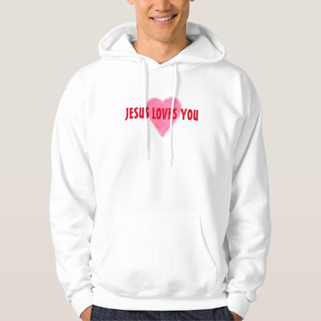 JÉSUS VOUS AIME Sweat - shirt à capuche (Devant)