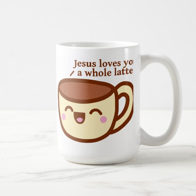 Jésus vous aime une tasse entière de Latte (Droite)