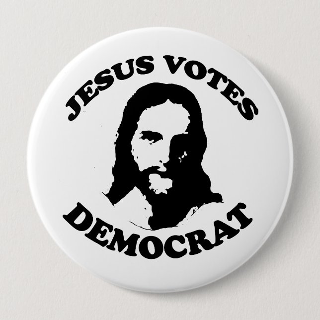 Jesus wählt demokratisch button (Vorderseite)