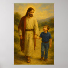 Jesus Walking mit Boy™ LDS Wall Art Poster