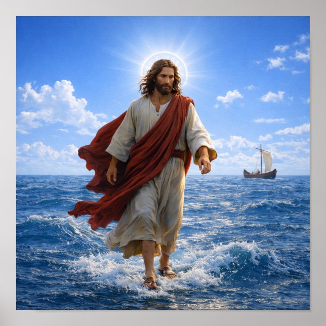 Jesus Walking on Water Poster (Vorne)