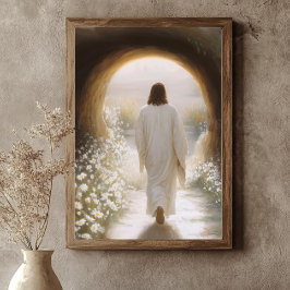 Jesus-Wandkunst, auferstandener Christus Impressio Poster