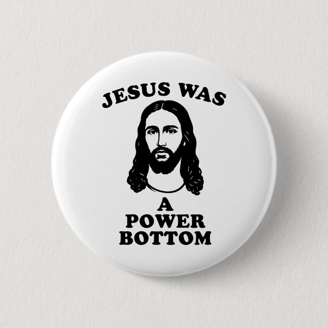 Jesus war ein Power Bottom Lustiger Pride Weihnach Button (Vorderseite)