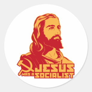 Jesus war ein Sozialist Runder Aufkleber