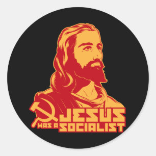 Jesus war Sozialist Runder Aufkleber