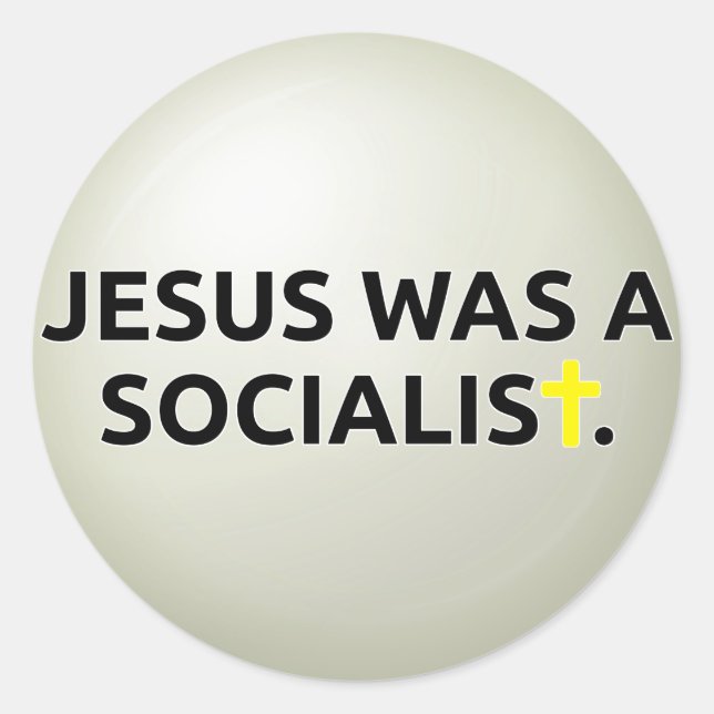 Jesus war Sozialist Runder Aufkleber (Vorderseite)