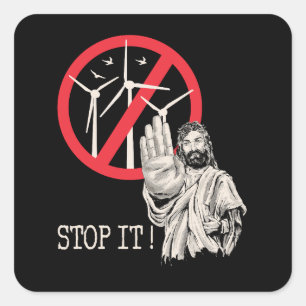 Jesus wäre gegen den Power des Windes Quadratischer Aufkleber
