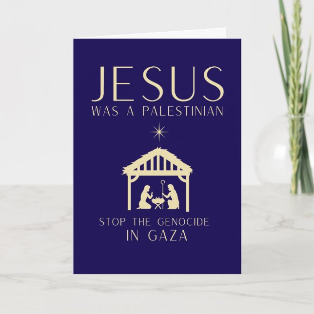Jesus Was A Palestinian Christmas Custom Message Karte (Vorderseite)