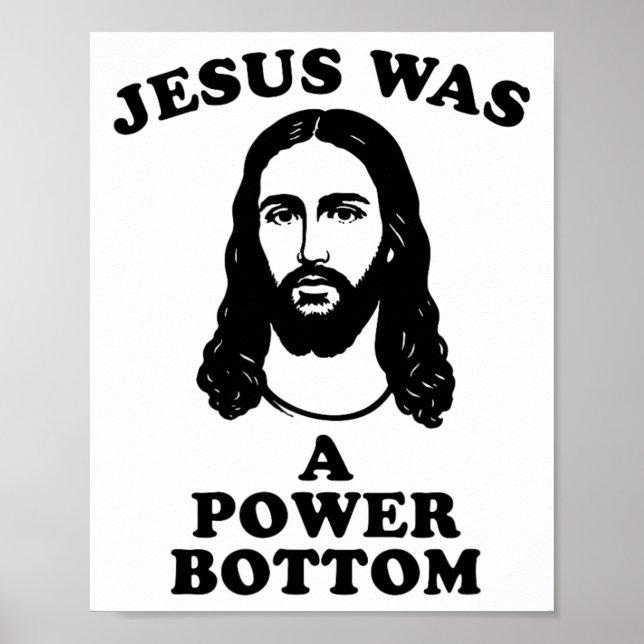 Jesus Was A Power Bottom Funny Pride Christmas Gag Poster (Vorne)
