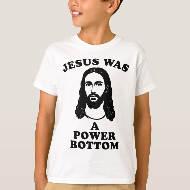 Jesus Was A Power Bottom Funny Pride Christmas Gag T-Shirt (Vorderseite)