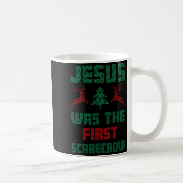 Jesus Was The First Ecrow Ugly Sweater Style  Kaffeetasse (Rechts)