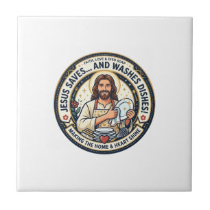 Jesus Wäscheaufgaben Humor-Shirt Christliches Graf Fliese