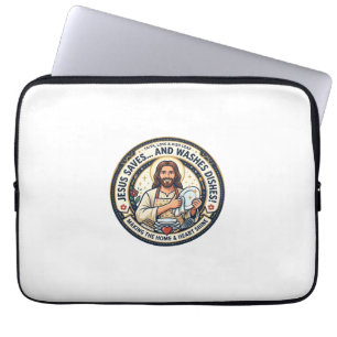 Jesus Wäscheaufgaben Humor-Shirt Christliches Graf Laptopschutzhülle